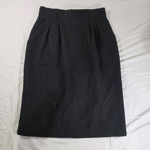 SK & Company Classic Black Wool Pencil Skirt
